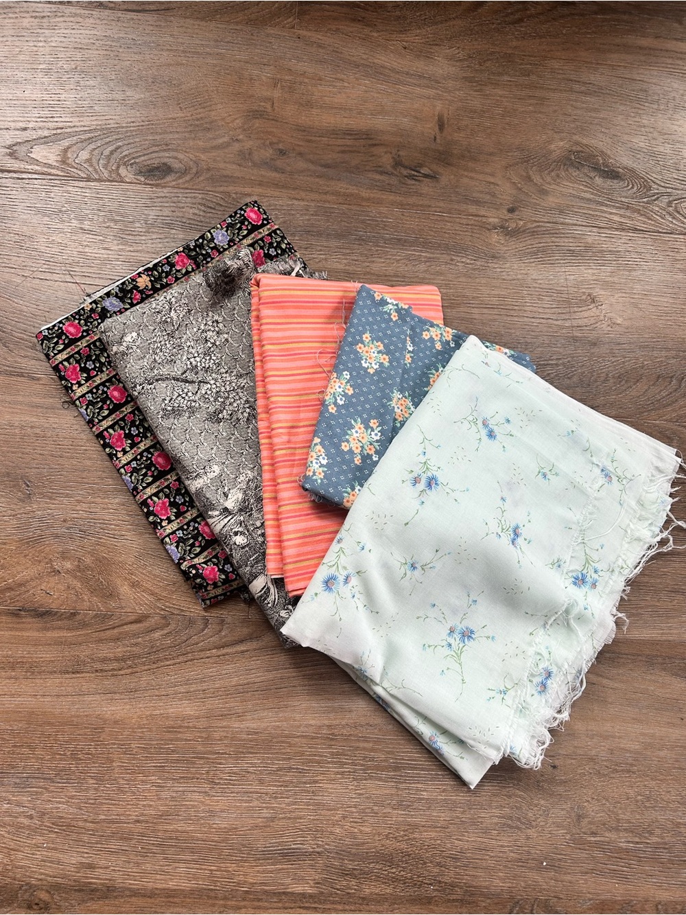 Assorted Fabric Bundles - Floral & Stripe Mix